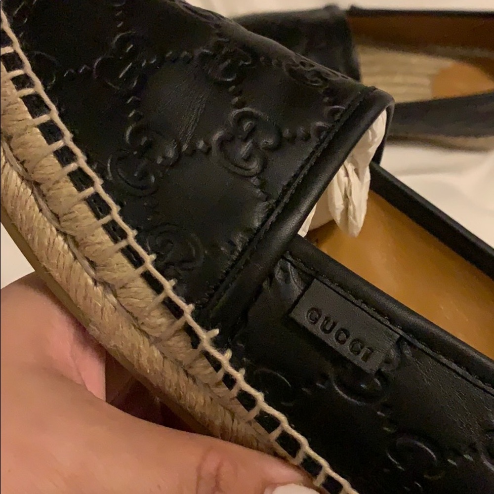 Black Gucci Signature Espadrilles - Picture 4 of 7